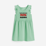 Happy New Year 2026 | Customized Frock for Girls - MINT GREEN - 1 - 2 Years Old (Chest 22" , Full Length 22")