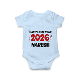 Happy New Year 2026 | Personalised Romper for Kids - BABY BLUE - New Born (Chest 14")