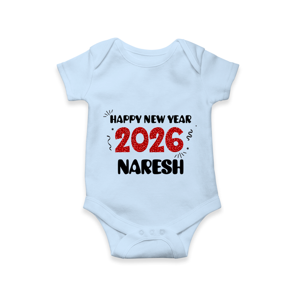 Happy New Year 2026 | Personalised Romper for Kids - BABY BLUE - New Born (Chest 14")