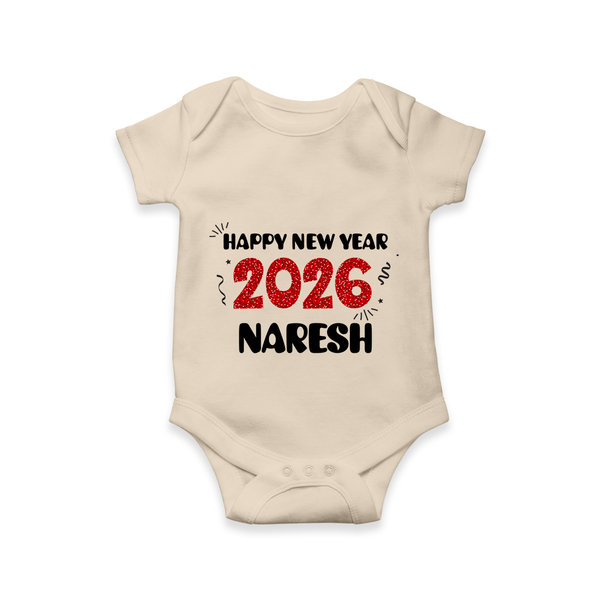 Happy New Year 2026 | Personalised Romper for Kids - IVORY - New Born (Chest 14")