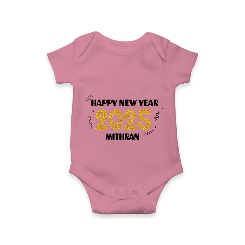 "Happy New Year 2025 - A Joyful Memory With Our Customized Romper for Babies With Name" - ONION - 0 - 3 Months Old (Chest 16")