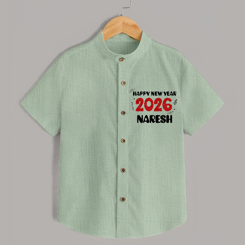 Happy New Year 2026 | Customized Shirt for Kids - MINT GREEN - 0 - 6 Months Old (Chest 23")