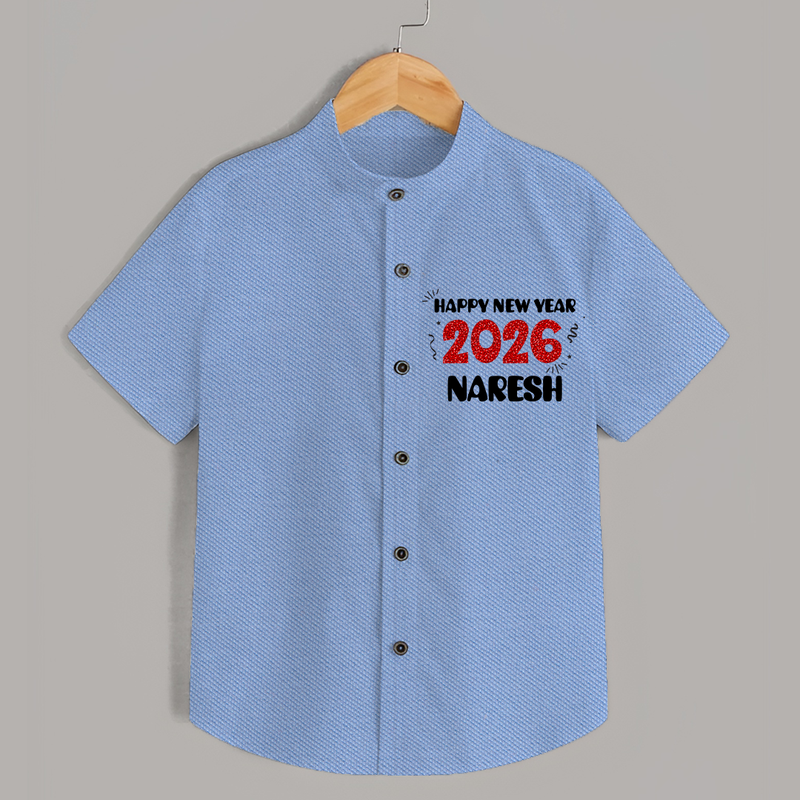 Happy New Year 2026 | Customized Shirt for Kids - SKY BLUE - 0 - 6 Months Old (Chest 23")