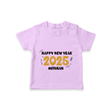 "Happy New Year 2025 - A Joyful Memory With Our Customized T-Shirt for Kids With Name" - LILAC - 0-5 Months Old (Chest 17")