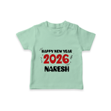Happy New Year 2026 | Customized T-Shirt for Kids - MINT GREEN - 0-5 Months Old (Chest 17")