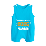 Happy New Year 2026 | Customized Romper Suit   - SKY BLUE - 0 - 5 Months Old (Chest 18")