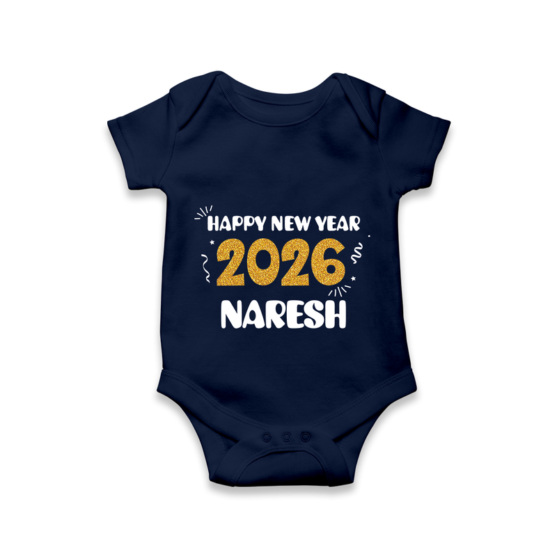 Happy New Year 2026 | Personalised Romper for Kids - NAVY BLUE - New Born (Chest 14")