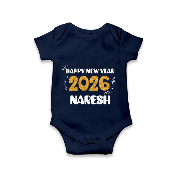 Happy New Year 2026 | Personalised Romper for Kids - NAVY BLUE - New Born (Chest 14")