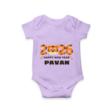 Happy New Year 2026 – Cute Tiger | Personalised Romper for Kids - LILAC - New Born (Chest 14")