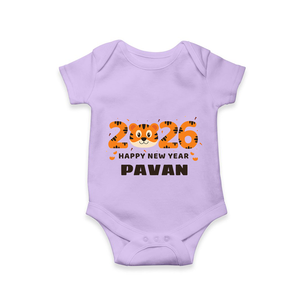 Happy New Year 2026 – Cute Tiger | Personalised Romper for Kids - LILAC - New Born (Chest 14")