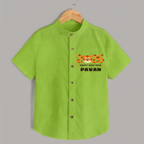 Happy New Year 2026 – Cute Tiger | Personalised Shirt for Kids - LIME GREEN - 0 - 6 Months Old (Chest 23")