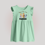 Happy New Year – Jungle Animals| Customized Baby Frock   - MINT GREEN - 0 - 3 Months Old (Chest 17")