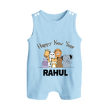 Happy New Year – Jungle Animals| Customized Romper Suit   - BABY BLUE - 0 - 5 Months Old (Chest 18")