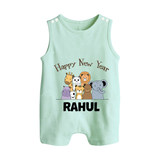 Happy New Year – Jungle Animals| Customized Romper Suit   - MINT GREEN - 0 - 5 Months Old (Chest 18")