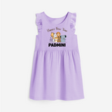 Happy New Year – Jungle Animals| Customized Frock for Girls - LILAC - 1 - 2 Years Old (Chest 22" , Full Length 22")