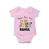 Happy New Year – Jungle Animals| Customized Romper for Kids - BABY PINK - New Born (Chest 14")