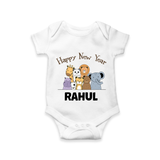 Happy New Year – Jungle Animals| Customized Romper for Kids - WHITE - New Born (Chest 14")