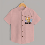 Happy New Year – Jungle Animals| Customized Shirt for Kids - PEACH - 0 - 6 Months Old (Chest 23")