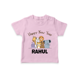 Happy New Year – Jungle Animals| Customized T-Shirt for Kids - BABY PINK - 0-5 Months Old (Chest 17")