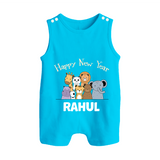Happy New Year – Jungle Animals| Customized Romper Suit   - SKY BLUE - 0 - 5 Months Old (Chest 18")