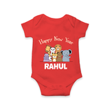 Happy New Year – Jungle Animals| Customized Romper for Kids - RED - New Born (Chest 14")