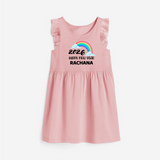Happy New Year 2026 – Rainbow Cloud | Customized Frock for Girls - BABY PINK - 1 - 2 Years Old (Chest 22" , Full Length 22")