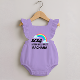 Happy New Year 2026 – Rainbow Cloud | Customized Romper Frock for Girls - LILAC - 0 - 3 Months Old (Chest 19")