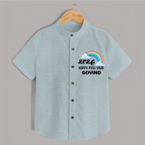Happy New Year 2026 – Rainbow Cloud | Customized Shirt for Kids - ARCTIC BLUE - 0 - 6 Months Old (Chest 23")