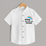 Happy New Year 2026 – Rainbow Cloud | Customized Shirt for Kids - WHITE - 0 - 6 Months Old (Chest 23")