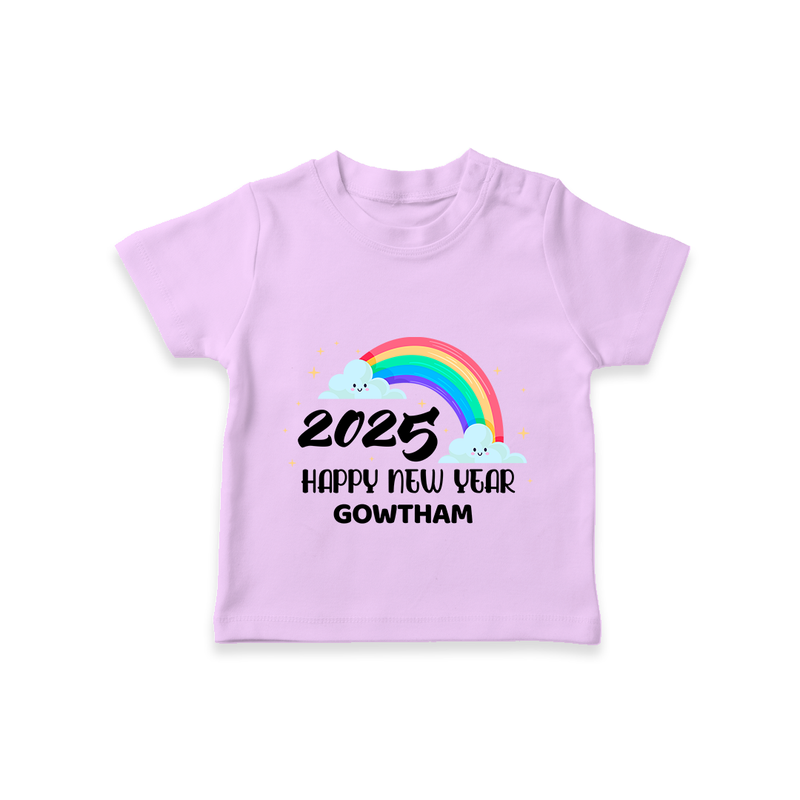 "Happy New Year 2025 - Endless Joy With Our Customized T-Shirt for Kids With Name" - LILAC - 0-5 Months Old (Chest 17")