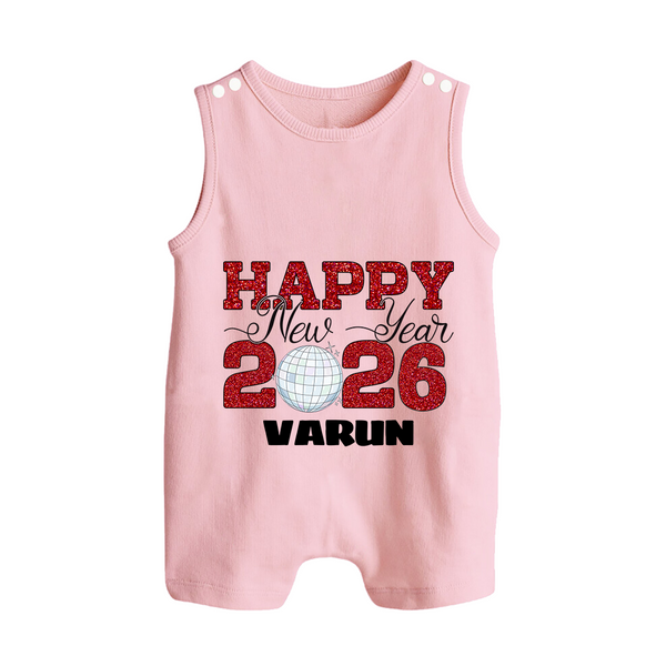 Happy New Year 2026 – Disco  | Personalised Romper Suit   - BABY PINK - 0 - 5 Months Old (Chest 18")