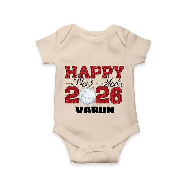 Happy New Year 2026 – Disco  | Personalised Romper for Kids - IVORY - New Born (Chest 14")