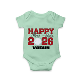 Happy New Year 2026 – Disco  | Personalised Romper for Kids - MINT GREEN - New Born (Chest 14")
