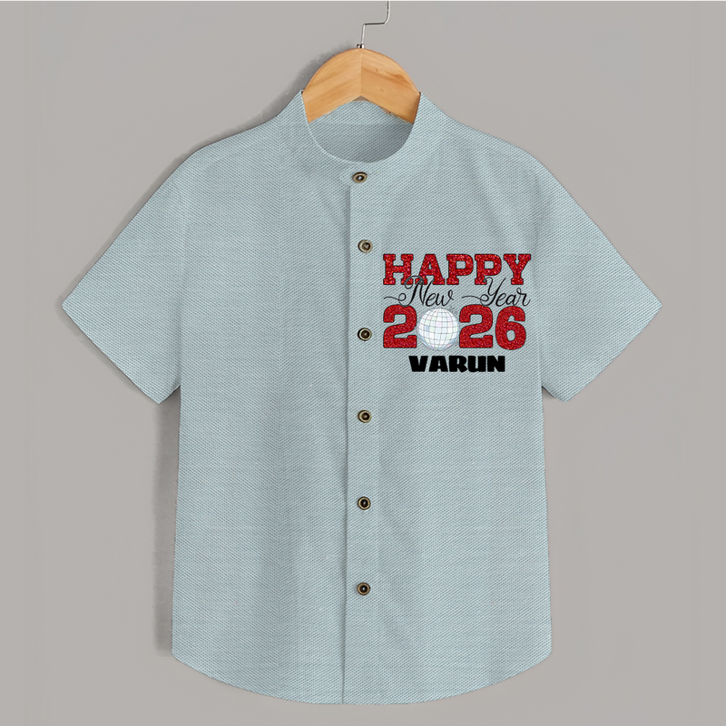 Happy New Year 2026 – Disco  | Personalised Shirt for Kids - ARCTIC BLUE - 0 - 6 Months Old (Chest 23")