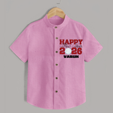 Happy New Year 2026 – Disco  | Personalised Shirt for Kids - BABY PINK - 0 - 6 Months Old (Chest 23")