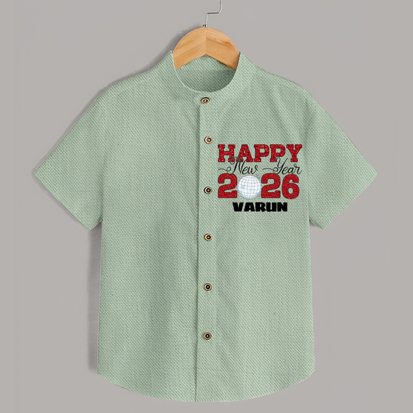 Happy New Year 2026 – Disco  | Personalised Shirt for Kids - MINT GREEN - 0 - 6 Months Old (Chest 23")