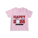 Happy New Year 2026 – Disco  | Personalised T-Shirt for Kids - BABY PINK - 0-5 Months Old (Chest 17")