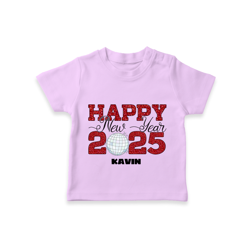 "Happy New Year 2025 - Loving Moments With Our Customized T-Shirt for Kids With Name" - LILAC - 0-5 Months Old (Chest 17")