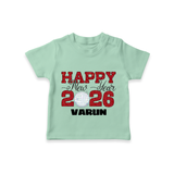 Happy New Year 2026 – Disco  | Personalised T-Shirt for Kids - MINT GREEN - 0-5 Months Old (Chest 17")