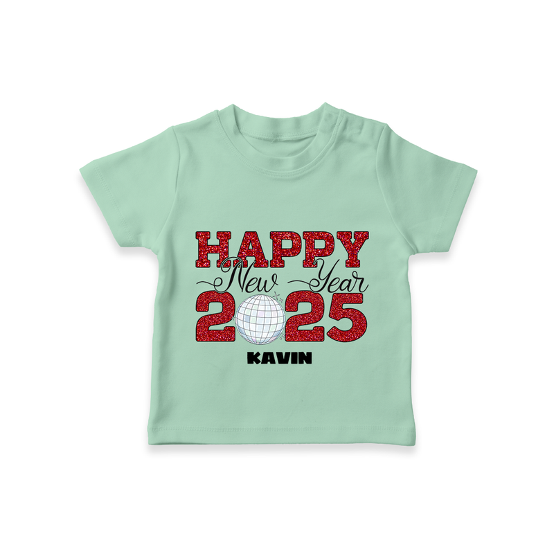 "Happy New Year 2025 - Loving Moments With Our Customized T-Shirt for Kids With Name" - MINT GREEN - 0-5 Months Old (Chest 17")