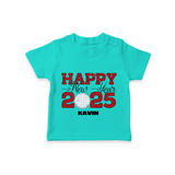 "Happy New Year 2025 - Loving Moments With Our Customized T-Shirt for Kids With Name" - TEAL - 0-5 Months Old (Chest 17")