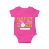 Happy New Year 2026 – Disco  | Personalised Romper for Kids - HOT PINK - New Born (Chest 14")