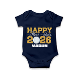 Happy New Year 2026 – Disco  | Personalised Romper for Kids - NAVY BLUE - New Born (Chest 14")
