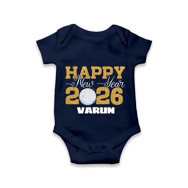 Happy New Year 2026 – Disco  | Personalised Romper for Kids - NAVY BLUE - New Born (Chest 14")