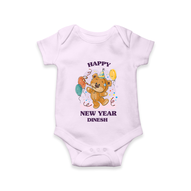 "Happy New Year 2025 - Everlasting Memories With Our Customized Romper for Babies With Name" - LILAC - 0 - 3 Months Old (Chest 16")