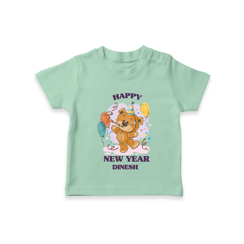 "Happy New Year 2025 - Everlasting Memories With Our Customized T-Shirt for Kids With Name" - MINT GREEN - 0-5 Months Old (Chest 17")