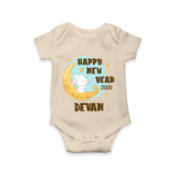 Happy New Year 2026 – Moon & Bunny | Personalised Romper for Kids - IVORY - New Born (Chest 14")