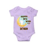 Happy New Year 2026 – Moon & Bunny | Personalised Romper for Kids - LILAC - New Born (Chest 14")