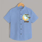 Happy New Year 2026 – Moon & Bunny | Personalised Shirt for Kids - SKY BLUE - 0 - 6 Months Old (Chest 23")