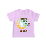 Happy New Year 2026 – Moon & Bunny | Personalised T-Shirt for Kids - LILAC - 0-5 Months Old (Chest 17")